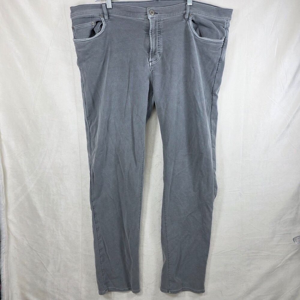 Faherty Men's size 42x32 Stretch Terry 5 Pocket Jeans Straight Leg gray